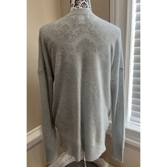 Magaschoni Blue Cashmere Boat Neck Split Hem Sweater Women M Quiet Luxury - Picture 5 of 12